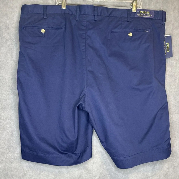 NWT Polo Ralph Lauren Stretch Classic Fit 9” Navy Blue Shorts Mens Size 46B - Picture 2 of 8